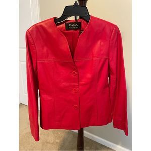 Vintage Dana Buchman Red Lambskin Jacket_Size 6_Like New Condition!